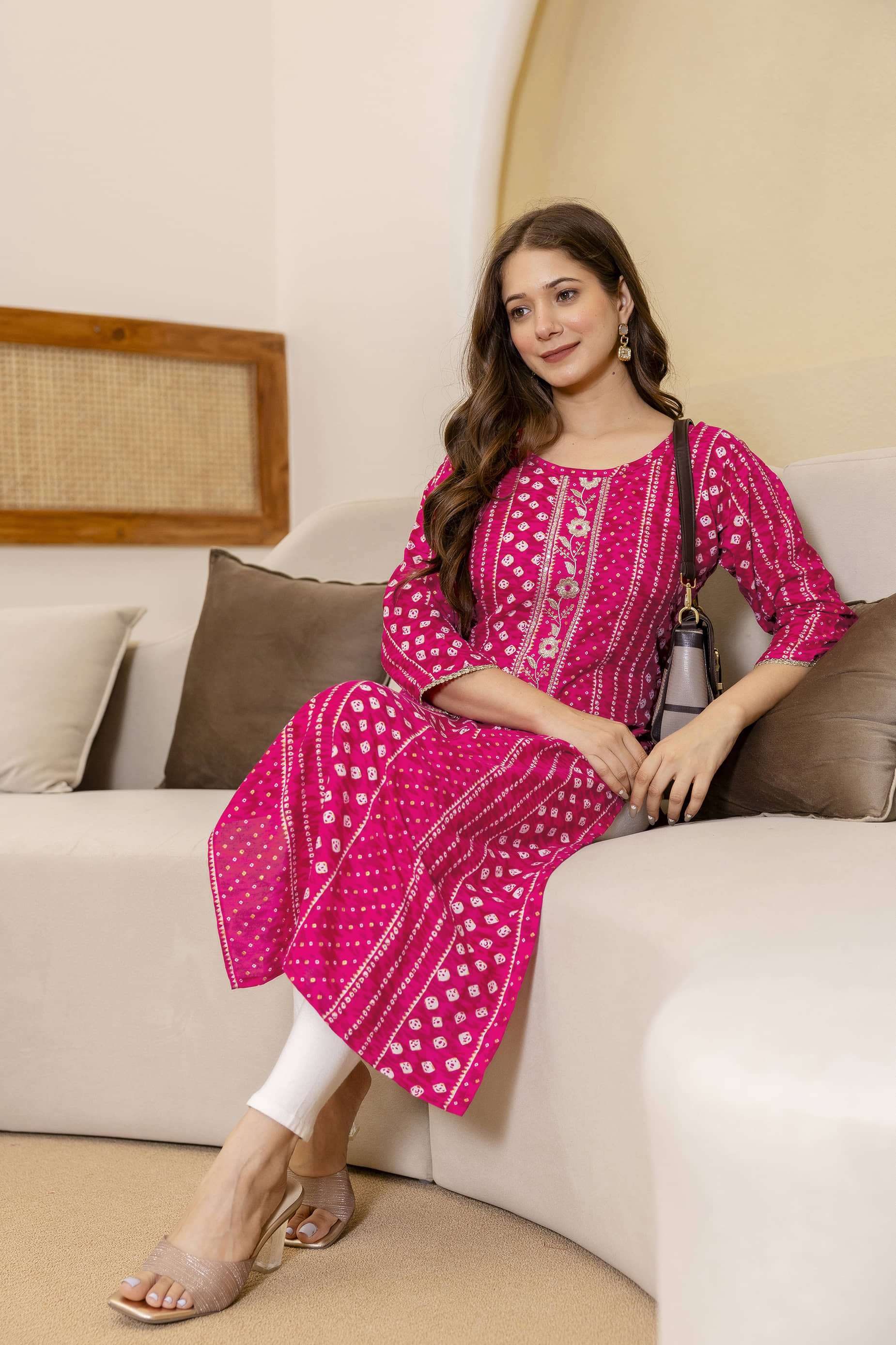 Kapadia Women Viscose Rayon Embroidered Straight Kurti ( Red ) - Kurtis, Tunics | Buy online on ZillyBuy