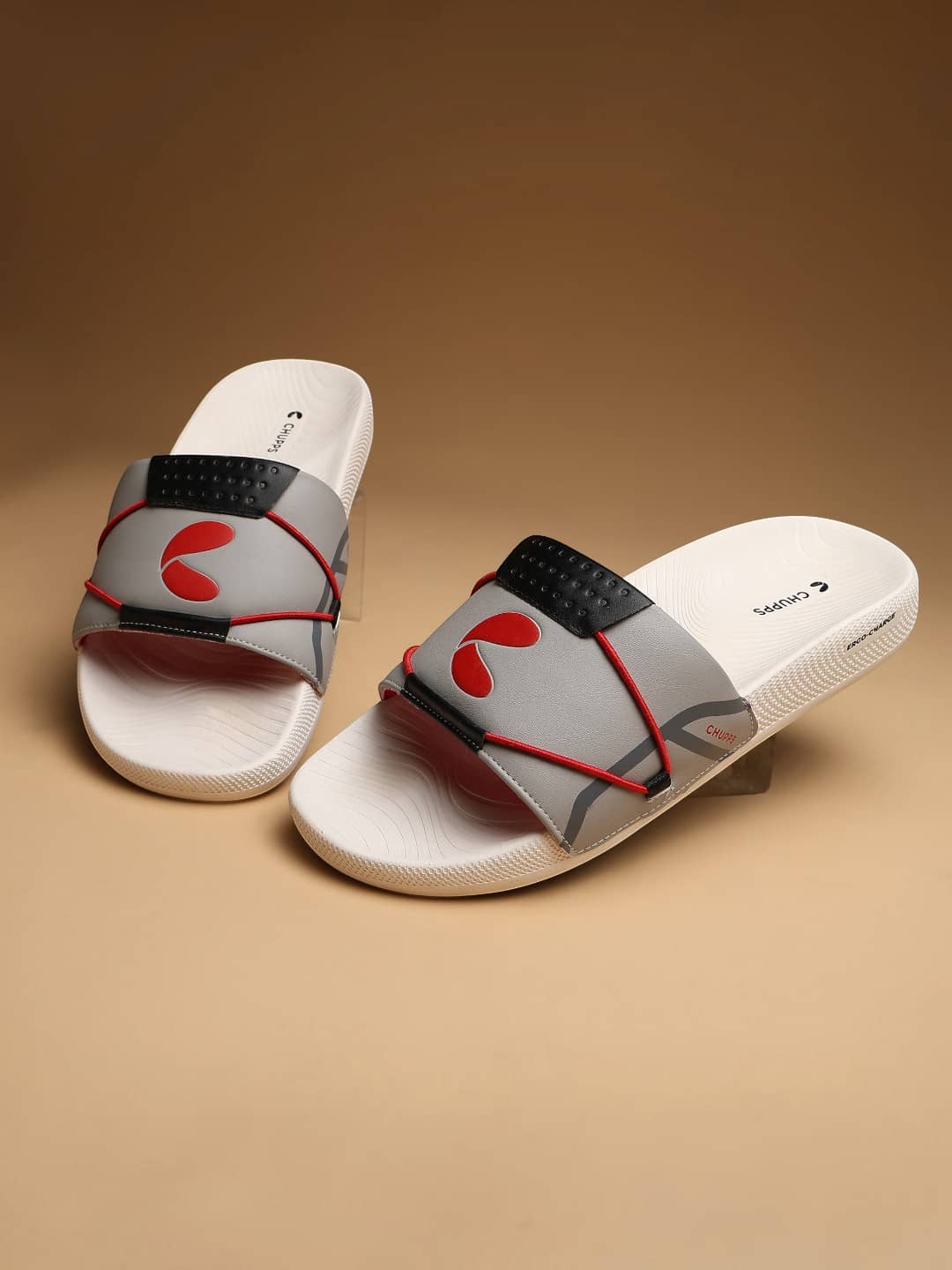 CHUPPS Grey Men's Slide Flip Flop