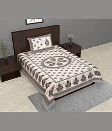 Ramoli Cotton 1 Single Bedsheet with 1 Pillow Cover ( 220 cm x 152 cm ) , Multicolor