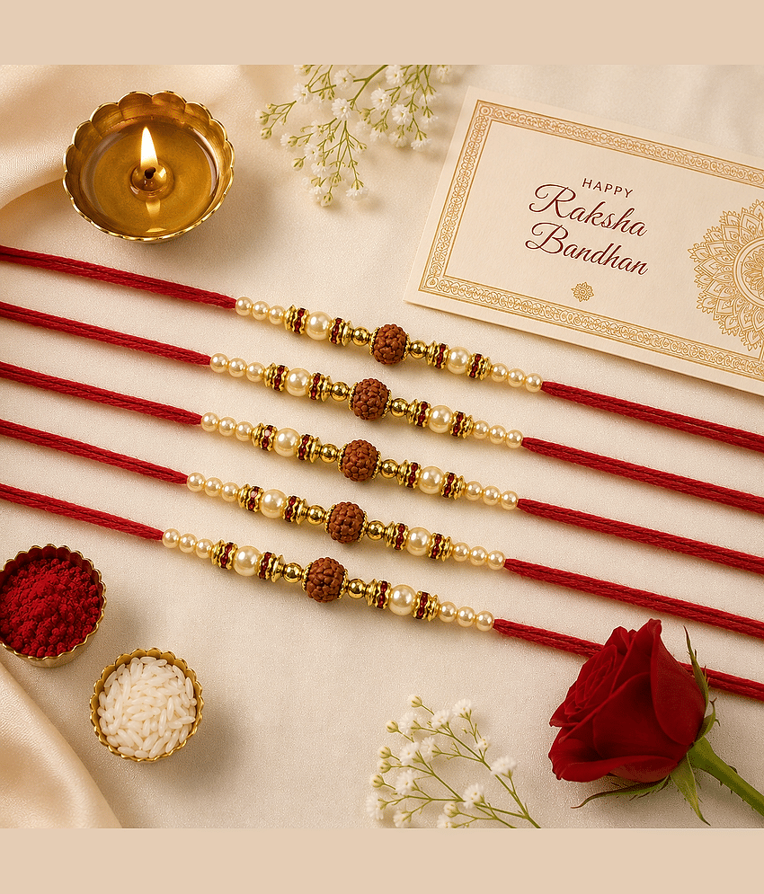 THRIFTKART Designer 5pc rakhi Rakhi Gift Set ( Pack of 5 , Multicolour ) - Bangles & Bracelets | Buy online on ZillyBuy