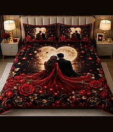 KABIR FASHION Microfiber 1 Double King Bedsheet with 2 Pillow Covers ( 254 cm x 228 cm ) , Multicolor