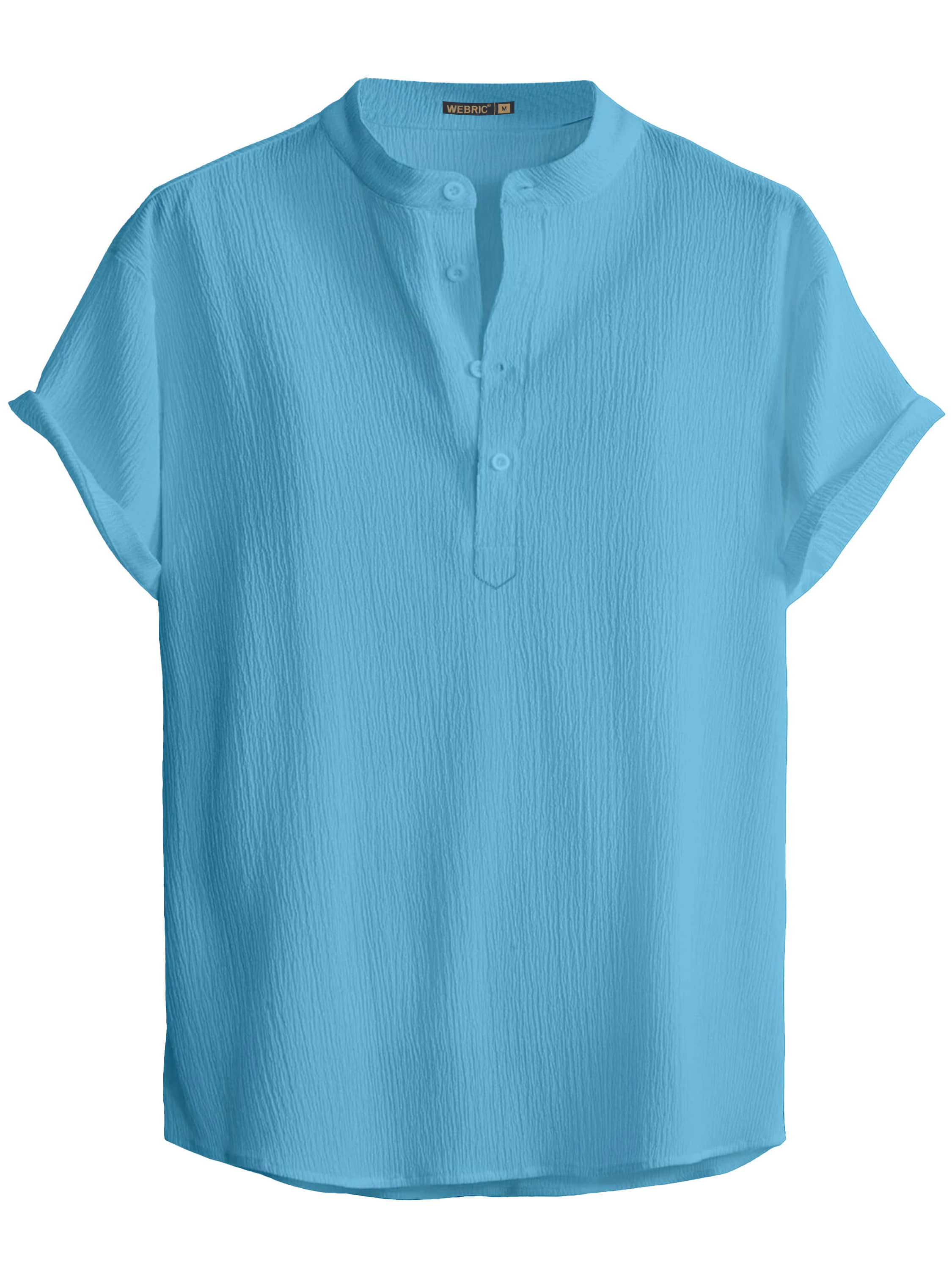 WEBRIC Polyester Plain Shirt Style Kurta For Men ( Sky Blue ) - Kurtas & Kurta Sets | Buy online on ZillyBuy