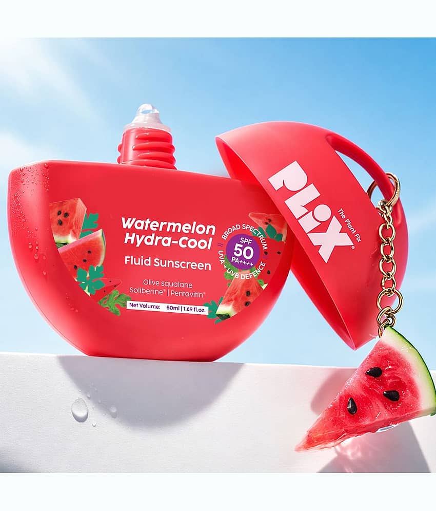 PLIX THE PLANT FIX Watermelon Hydra-Cool Fluid Sunscreen With SPF 50 PA++++ - 50 ml