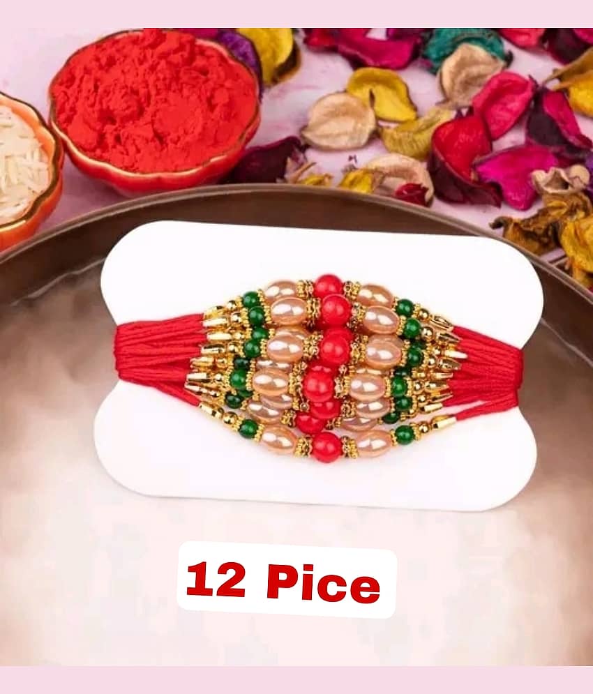 CHARKEE Fancy 12 Bhaiya Bhabhi Rakhi ( Pack of 12 , Multicolour ) - Bangles & Bracelets | Buy online on ZillyBuy