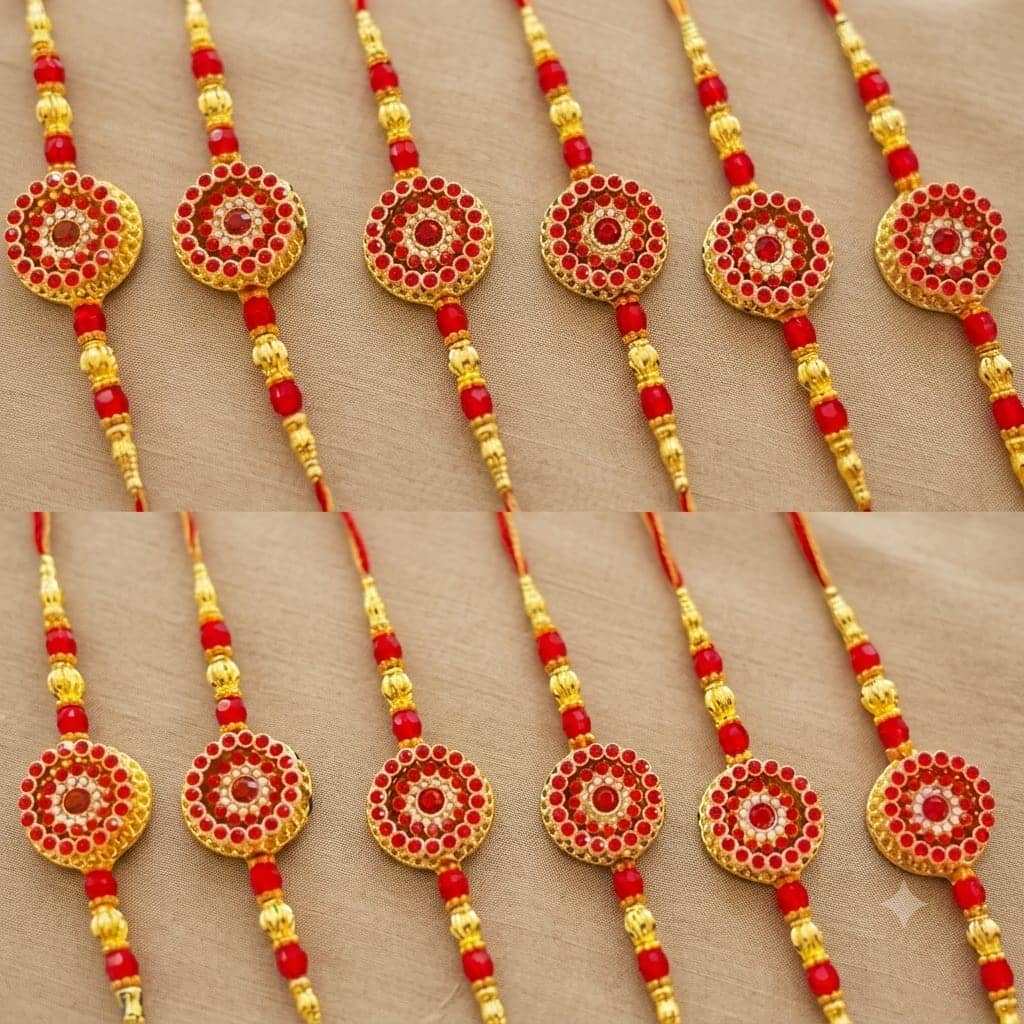 CHARKEE Fancy 12 Bhaiya Bhabhi Rakhi ( Pack of 12 , Multicolour ) - Bangles & Bracelets | Buy online on ZillyBuy