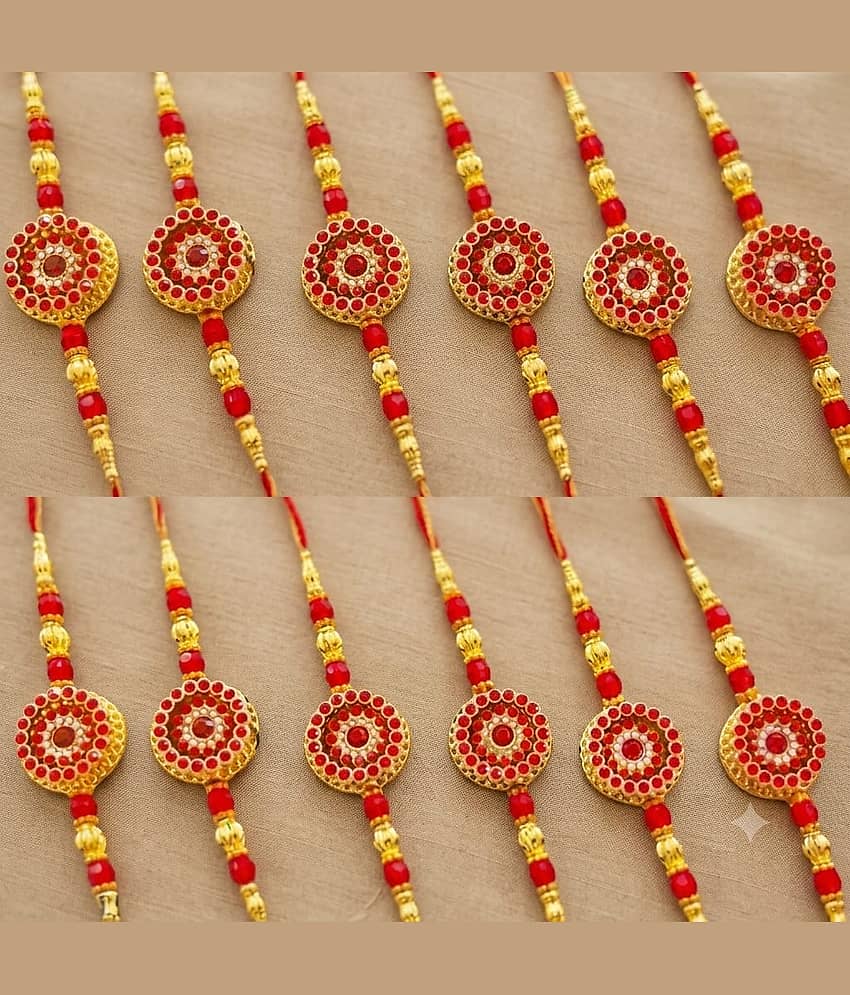 CHARKEE Fancy 12 Bhaiya Bhabhi Rakhi ( Pack of 12 , Multicolour ) - Bangles & Bracelets | Buy online on ZillyBuy