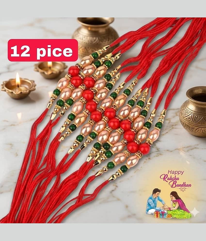 CHARKEE Fancy 12 Bhaiya Bhabhi Rakhi ( Pack of 12 , Multicolour ) - Bangles & Bracelets | Buy online on ZillyBuy