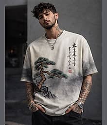 Force Men Cotton Blend Oversized Fit Printed T-Shirt ( White )