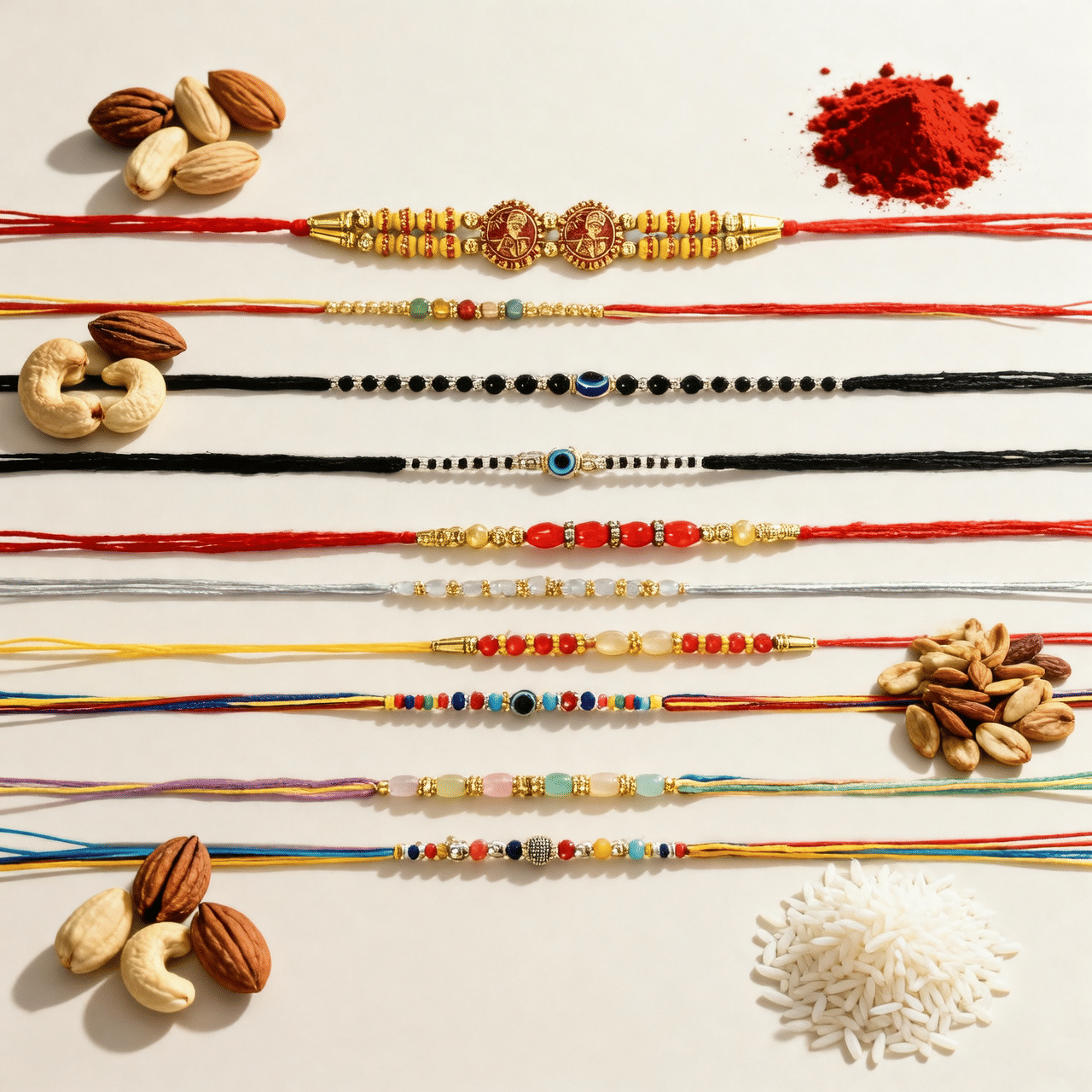 Fashion Frill Multicolor Rakhi for Brother (Pack Of 10) - Bangles & Bracelets | Buy online on ZillyBuy
