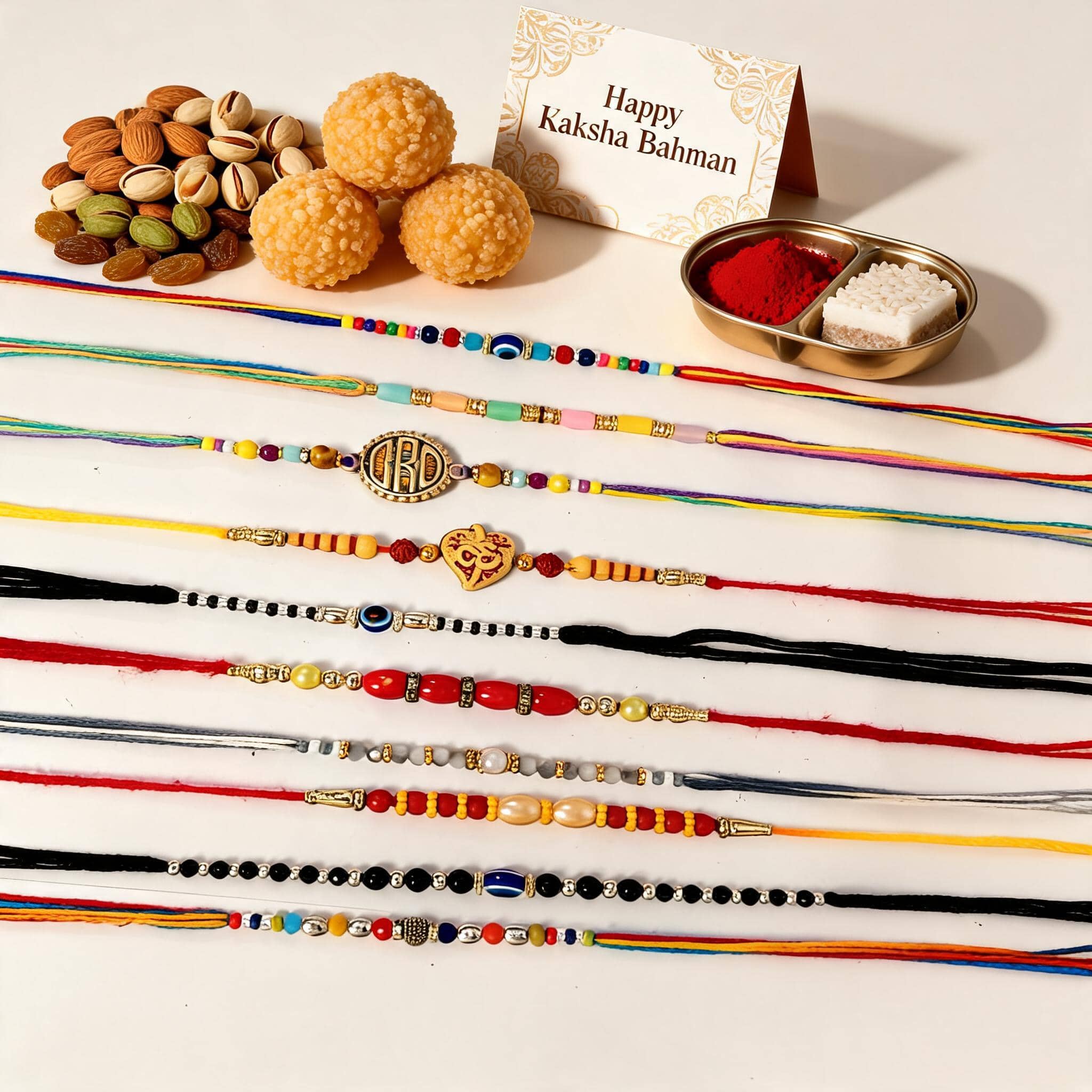 Fashion Frill Multicolor Rakhi for Brother (Pack Of 10) - Bangles & Bracelets | Buy online on ZillyBuy