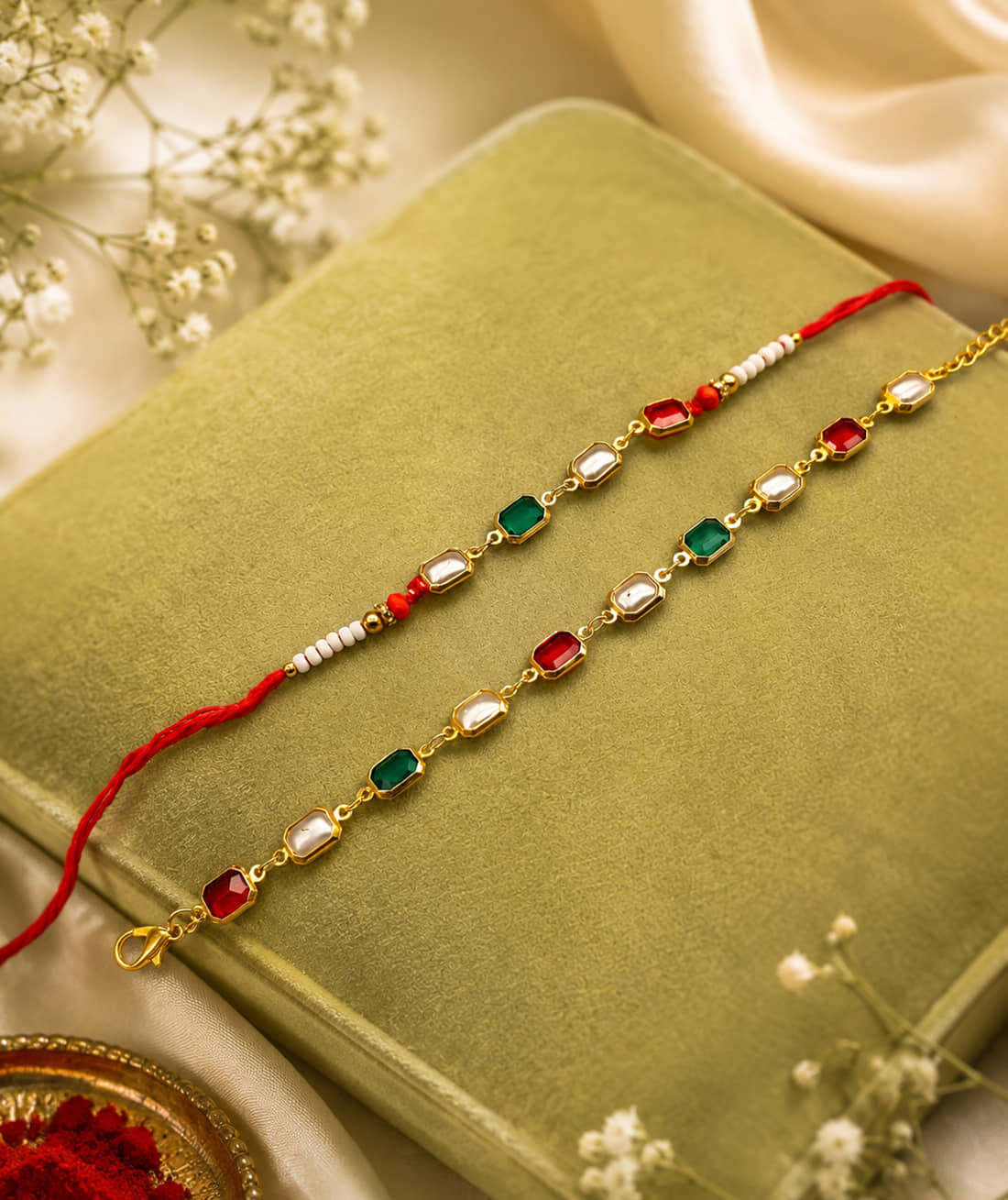 shankhraj mall Fancy 1 Bhaiya Bhabhi Rakhi ( Pack of 2 , Multicolour ) - Bangles & Bracelets | Buy online on ZillyBuy