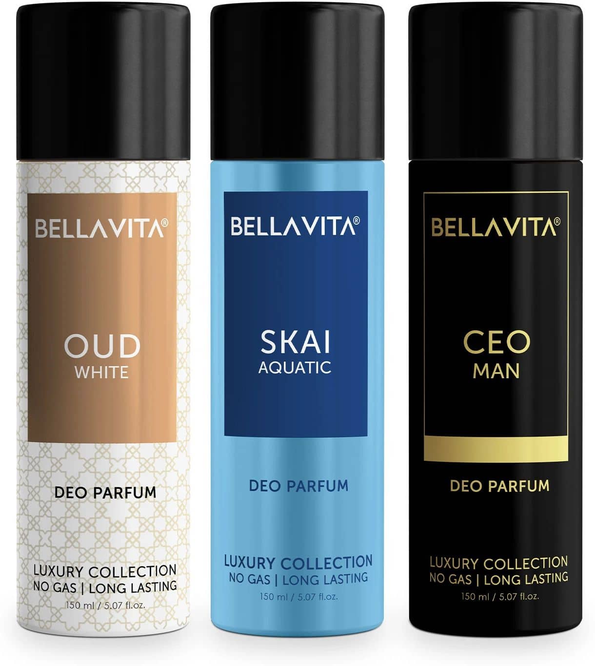 BELLAVITA Deo Men's Body Parfum Combo Deodorant Spray for Men 150 ml ( Pack of 3 )