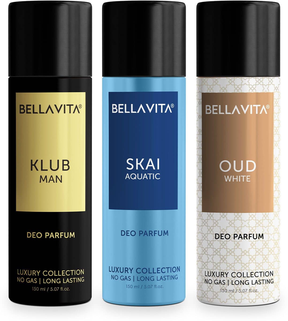 BELLAVITA Men's No Gas deodorant Combo Deodorant Spray for Men 150 ml ( Pack of 3 )